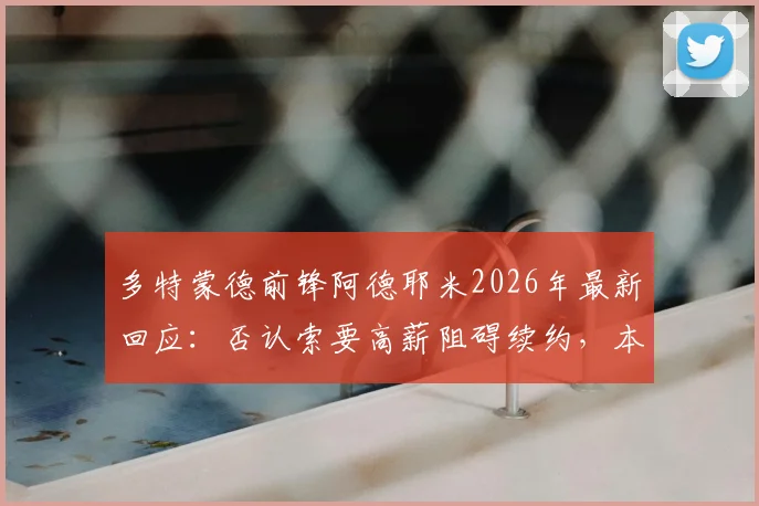 多特蒙德前锋阿德耶米2026年最新回应:否认索要高薪阻碍续约,本人详解谈判真实情况